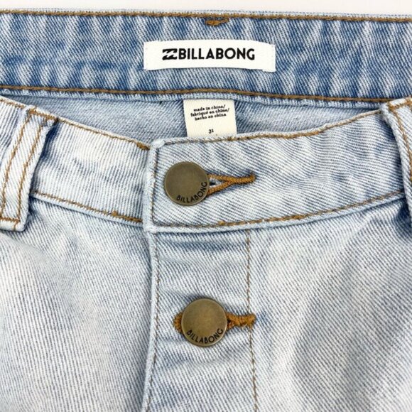 BILLABONG Good Life Button Front Denim Mini Skirt Sz 31 - Picture 5 of 7